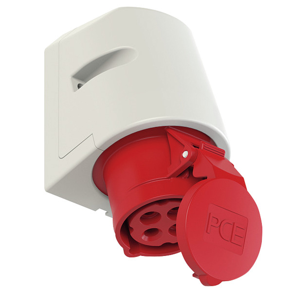 PRESA CEE INDUSTRIALE IP44, 114-6, 16A 400V, 4 POLI, COLORE ROSSO, MONTAGGIO A PARETE