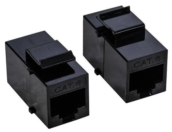 ADATTATORE KEYSTONE MODULARE RJ45 PR-PR 8P/8C CAT6 NON SCHERMATO, DA PANNELLO, NERO ADATTATORE KEYSTONE MODULARE RJ45 PR-PR 8P/8C CAT6 NON SCHERMATO, DA PANNELLO, NERO