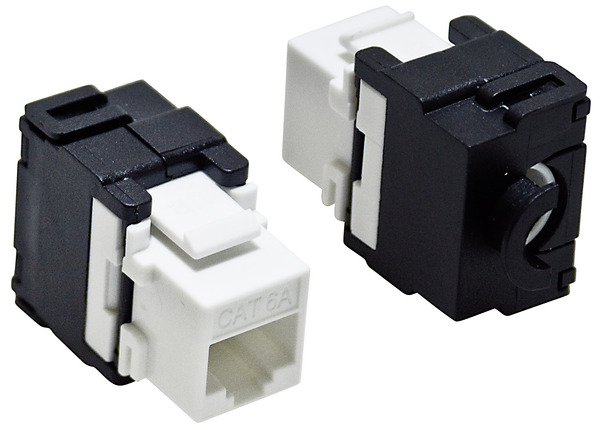PRESA KEYSTONE MODULARE RJ45 8P/8C CAT6A compatibile CAT6 e CAT5E, da pannello PRESA KEYSTONE MODULARE RJ45 8P/8C CAT6A compatibile CAT6 e CAT5E, da pannello