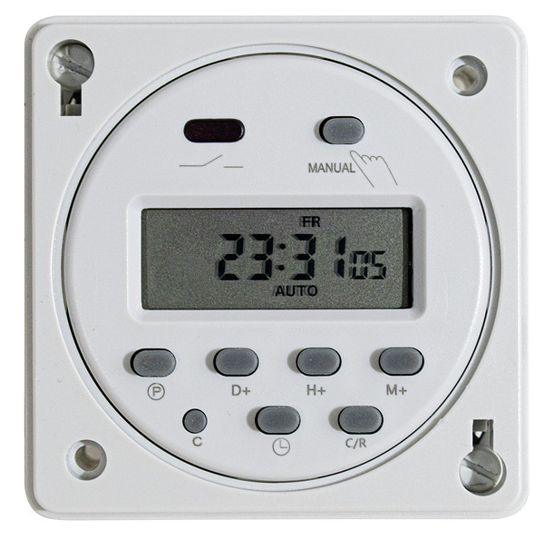 TIMER DIGITALE  DA PANNELLO 220V 3600W PROGR. 16 COMBINAZIONI IN 7 GIORNI, CON CASE  DI PROTEZIONE