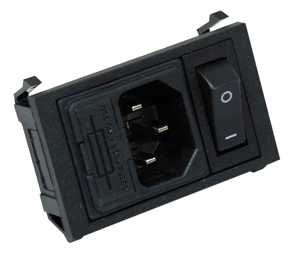 SPINA TRIPOLARE C14 10A 250V DA INCASSO, CON FUSIBILE E INTERRUTTORE SPINA TRIPOLARE C14 10A 250V DA INCASSO, CON FUSIBILE E INTERRUTTORE