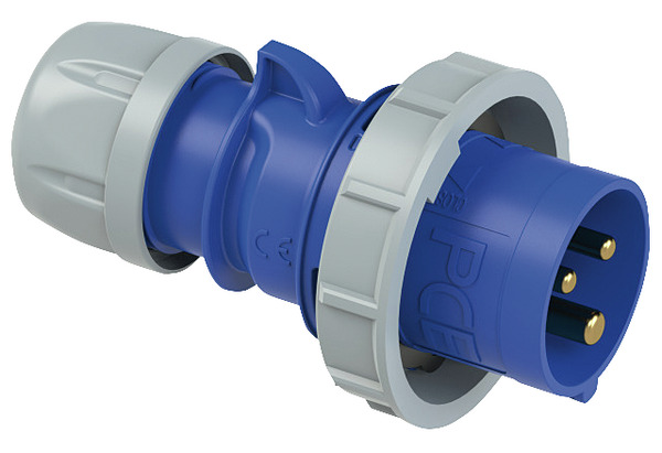 SPINA CEE INDUSTRIALE IP67, 0232-6, 32A 230V, 3 POLI, COLORE BLU, VOLANTE
