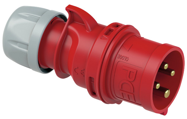 SPINA CEE INDUSTRIALE IP44, 014-6, 16A 400V, 4 POLI, COLORE ROSSO, VOLANTE