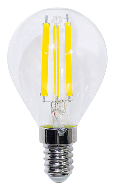 LAMPADA LED CRI95 MINISFERA G45 Filament Trasparente, E14, 5,5W, FA320°, 3000K, 220Vac, LM470, 45*80mm, Classe F LAMPADA LED CRI95 MINISFERA G45 Filament Trasparente, E14, 5,5W, FA320°, 3000K, 220Vac, LM470, 45*80mm, Classe F