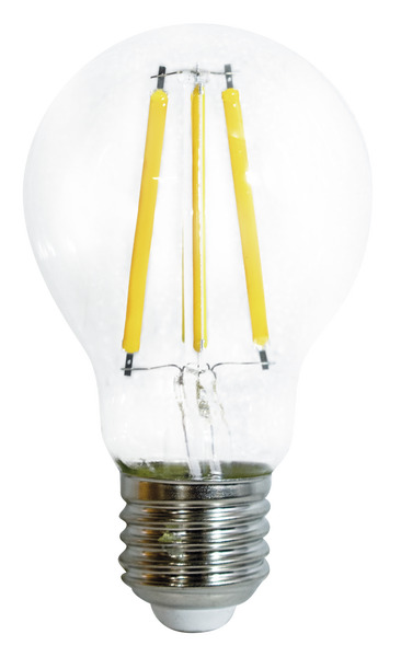 LAMPADA LED CRI95 GOCCIA A60 Filament Trasparente, E27, 8,5W, FA320°, 3000K, 220Vac, LM1055, 60*108mm, Classe E LAMPADA LED CRI95 GOCCIA A60 Filament Trasparente, E27, 8,5W, FA320°, 3000K, 220Vac, LM1055, 60*108mm, Classe E