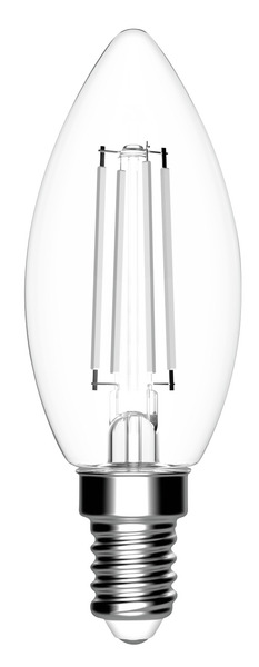 LAMPADA LED CANDELA C35 serie White Filament Trasparente,E14, 4.5W,FA320°,2700K,220Vac,LM470,CRI80, 35*97mm, Classe F LAMPADA LED CANDELA C35 serie White Filament Trasparente,E14, 4.5W,FA320°,2700K,220Vac,LM470,CRI80, 35*97mm, Classe F