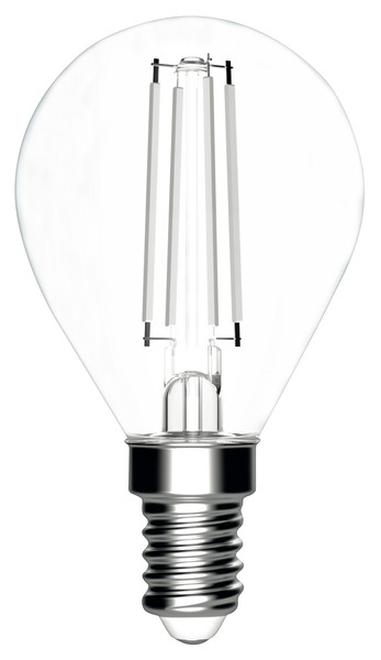 LAMPADA LED G45 serie White Filament Trasparente, E14, 4.5W,FA320°,2700K,220Vac,LM470,CRI80, 45*80mm, Classe F LAMPADA LED G45 serie White Filament Trasparente, E14, 4.5W,FA320°,2700K,220Vac,LM470,CRI80, 45*80mm, Classe F