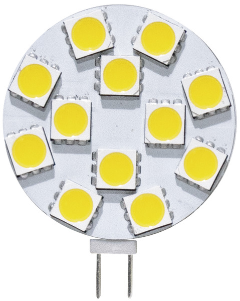 LAMPADA LED G4 a disco, 1.8W, BA120°, 3000K, 12Vdc, LM190, CRI80, 30*43mm, Classe F LAMPADA LED G4 a disco, 1.8W, BA120°, 3000K, 12Vdc, LM190, CRI80, 30*43mm, Classe F