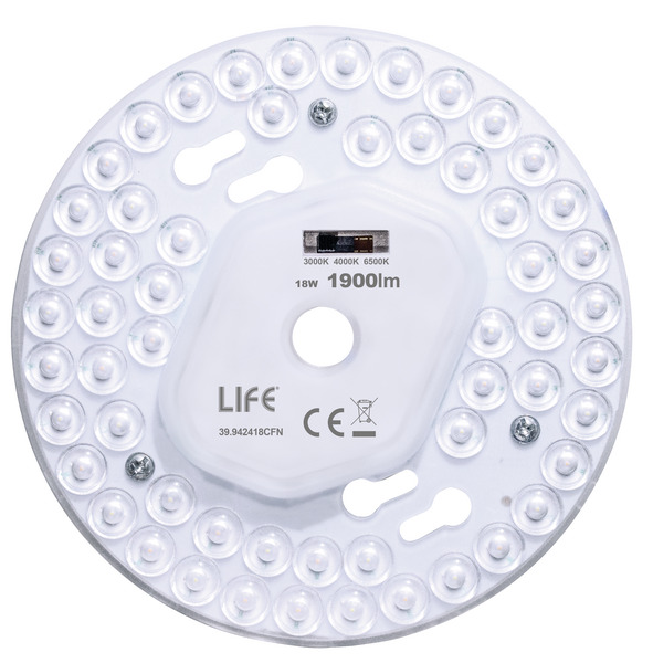 MODULO LED A DISCO CON MAGNETE, 18W, 170°, 3000K/4000K/6500K, 1900LM, CRI80, D.130mm, Classe F MODULO LED A DISCO CON MAGNETE, 18W, 170°, 3000K/4000K/6500K, 1900LM, CRI80, D.130mm, Classe F