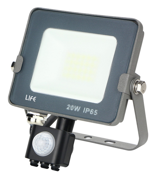 FARETTO IP65 CON SENSORE IP65, Serie FA4, LED SMD, 20W, 110°, 6500K, LM1800, CRI80, 111x163x54mm