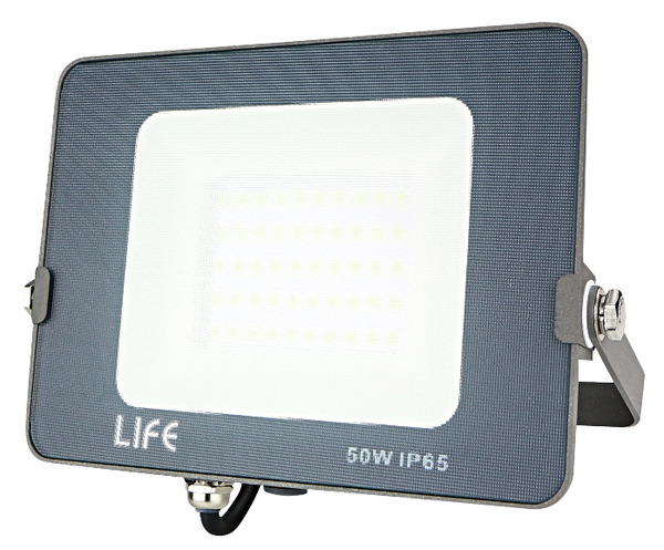 FARETTO SLIM GRIGIO IP65, LED SMD Serie FA4, 50W, 110°,4000K, 220-240Vac,LM5000, CRI80, 201x152x25mm FARETTO SLIM GRIGIO IP65, LED SMD Serie FA4, 50W, 110°,4000K, 220-240Vac,LM5000, CRI80, 201x152x25mm