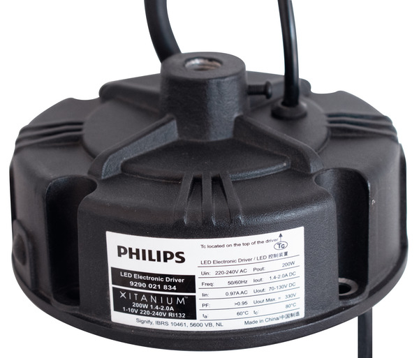 TRASFORMATORE Philips Dimmerabile (1-10V) per LED 200W, 1400-2000mA, 70-130Vdc, In:85-305Vac, IP65, adatto per 39.9HU212009*