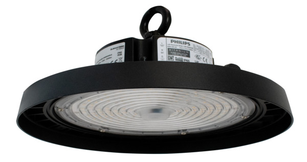 PROIETTORE UFO IP65 A LED Serie HU4, Dimmerabile, 100W/80W/60W, 100°, 4000K, 100-277Vac, 15000LM, CRI80, 249x153mm G5A, Driver PH
