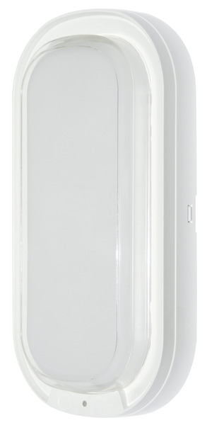 PLAFONIERA A LED OVALE IP65 CON EMERGENZA, 18W, BA120°, 3000K/4200K/6500K, 220Vac, LM1850, CRI80, Misure 267x137mm H.48mm, 2 Batterie 18650 3.7V 1800maH