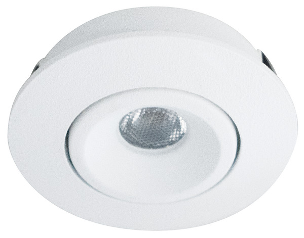 PUNTO LUCE da Incasso, IP44, Corrente Costante 350mA, 1.1W, 3000K, LM105, CRI90, D40x20mm, F35mm.