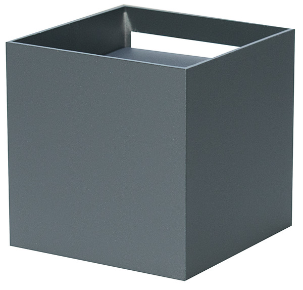 APPLIQUE a LED CUBO, IP65, 220Vac, 6W, LUCE 4000K, 400LM, CRI80, 100x100mm, Allum. Grigio