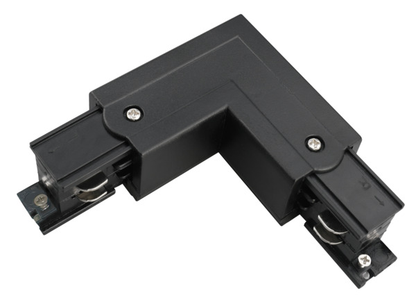 Connettore Tipo L, con alimentazione centrale SX, 98x98x33mm, per binario alluminio 39.9TL230*, colore NERO