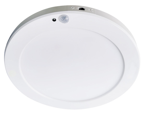 PANNELLO LED DA INCASSO E PLAFONE, IP20, ROTONDO, CON SENSORE PIR, 18W, 120°, 4000K, LM1850, D220mm H23mm