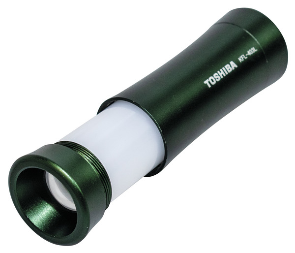 TORCIA-LANTERNA LED TOSHIBA KFL-403L(R),75LM, BATTERIE 3xAAA non incluse,39x101mm,Moss Green,Blister
