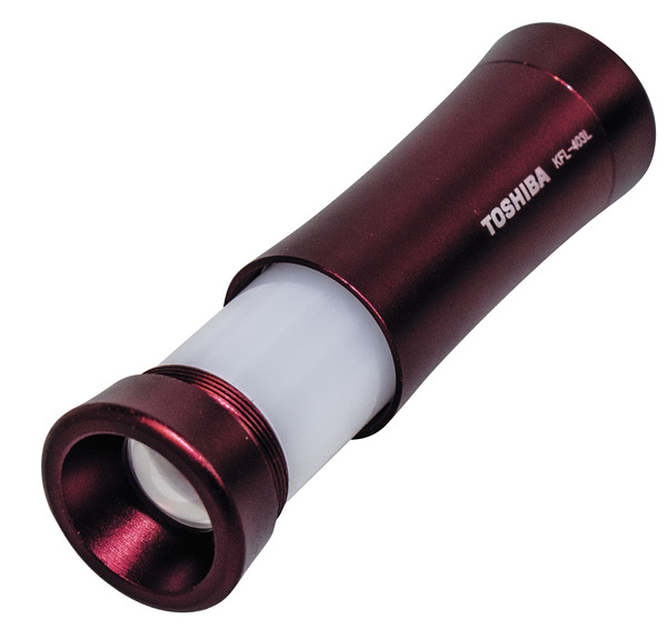 TORCIA-LANTERNA LED TOSHIBA KFL-403L(G),75LM, BATTERIE 3xAAA non incluse,39x101mm,Wine Red,Blister