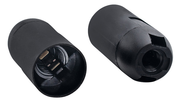 PORTA LAMPADA TIPO E14 IN PLASTICA NERA PORTA LAMPADA TIPO E14 IN PLASTICA NERA