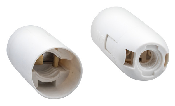 PORTA LAMPADA TIPO E14 IN PLASTICA BIANCA PORTA LAMPADA TIPO E14 IN PLASTICA BIANCA