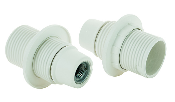 PORTA LAMPADA TIPO E14 CON UNA GHIERA, IN PLASTICA, FILETTATURA IN METALLO, BIANCO PORTA LAMPADA TIPO E14 CON UNA GHIERA, IN PLASTICA, FILETTATURA IN METALLO, BIANCO