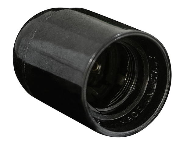 PORTA LAMPADA TIPO E27 LISCIO, IN RESINA TERMOINDURENTE, Certificato IMQ, Colore NERO PORTA LAMPADA TIPO E27 LISCIO, IN RESINA TERMOINDURENTE, Certificato IMQ, Colore NERO