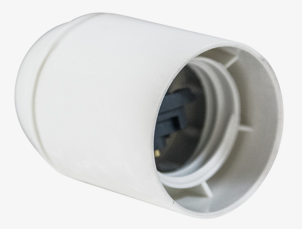 PORTA LAMPADA TIPO E27 LISCIO, IN TERMOPLASTICA, Certificato IMQ, Colore BIANCO OPACO PORTA LAMPADA TIPO E27 LISCIO, IN TERMOPLASTICA, Certificato IMQ, Colore BIANCO OPACO