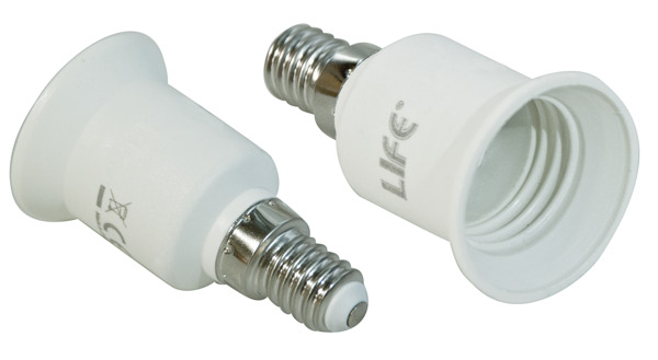 ADATTATORE PER LAMPADA, DA E14 A E27 ADATTATORE PER LAMPADA, DA E14 A E27