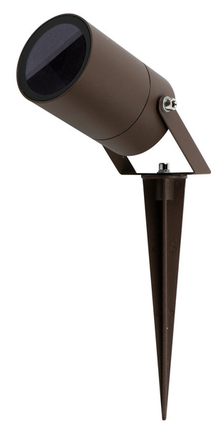 Portafaretto DA GIARDINO CON PICCHETTO per GU10, IP65, 220Vac, D60mm, ALLUMINIO BROWN
