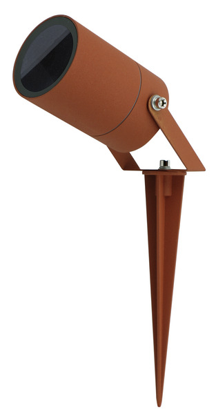 Portafaretto DA GIARDINO CON PICCHETTO per GU10, IP65, 220Vac, D60mm, ALLUMINIO CORTEN