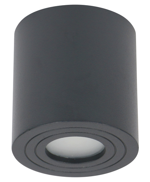 APPLIQUE PORTAFARETTO ROTONDO montaggio a Tetto, per una GU10 a LED di max 7W, IP65, alluminio colore grigio scuro, 90x95mm