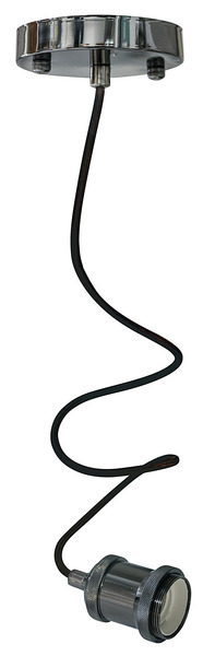 Pendant in metallo con ghiera, attacco E27, 100W max, cavo 1m, sezione 0.75mm², colore Nero Perla Pendant in metallo con ghiera, attacco E27, 100W max, cavo 1m, sezione 0.75mm², colore Nero Perla
