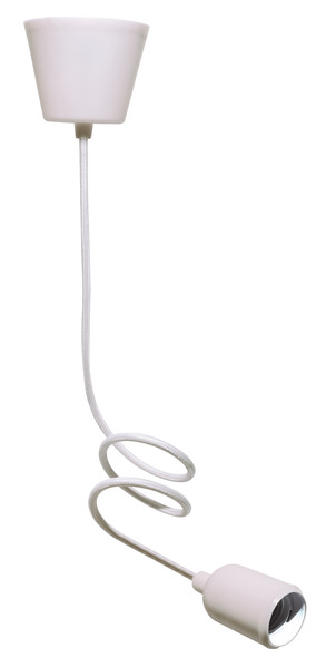 Pendant in Silicone, attacco E27, 100W max, cavo 1m, sezione 0.75mm², colore Bianco Pendant in Silicone, attacco E27, 100W max, cavo 1m, sezione 0.75mm², colore Bianco