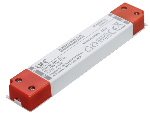 Alimentatore Ultra Slim, 12Vdc 1,250A 15W, IN:220Vac, DIM.:160x30x16mm