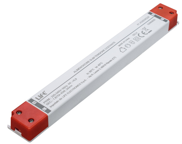 Alimentatore Ultra Slim, 24Vdc 1,875A 45W, IN:220Vac, DIM.:251x30x17,5mm