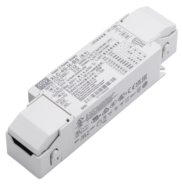 Alimentatore dimmerabile 0-10V IP20 40W corrente costante da 0,6A a 1,4A, Vout 9-54V, Vin 230V~, 147*40*32mm, XLC-40-H-BS MEAN WELL Alimentatore dimmerabile 0-10V IP20 40W corrente costante da 0,6A a 1,4A, Vout 9-54V, Vin 230V~, 147*40*32mm, XLC-40-H-BS MEAN WELL