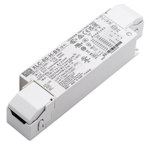 Alimentatore dimmerabile 0-10V IP20 60W corrente costante da 0,6A a 1,7A, Vout 9-54V, Vin 230V~, 176*45*32mm, XLC 60-H-BS MEAN WELL Alimentatore dimmerabile 0-10V IP20 60W corrente costante da 0,6A a 1,7A, Vout 9-54V, Vin 230V~, 176*45*32mm, XLC 60-H-BS MEAN WELL