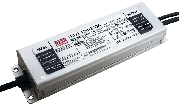 Alimentatore IP67 CC+CV+DALI Control, 6,25A, 14,4-24V, 150W, 219x63x36mm ELG-150-24DA MEAN WELL Alimentatore IP67 CC+CV+DALI Control, 6,25A, 14,4-24V, 150W, 219x63x36mm ELG-150-24DA MEAN WELL