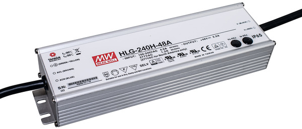 Alimentatore IP65 CC+CV, 2.5~5A, 24-48V o Tensione costante 48V 5A, HLG-240H-48A MEAN WELL Alimentatore IP65 CC+CV, 2.5~5A, 24-48V o Tensione costante 48V 5A, HLG-240H-48A MEAN WELL