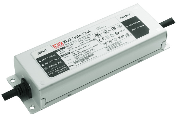 Aliment. IP67 12V 16A 192W INPUT 230Vac, 199x63x35,5mm XLG-200-12-A MEAN WELL