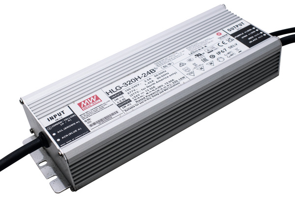 Alimentatore IP67 24V 13.4A 320W Dimmerabile 0-10V Input 230Vac, 252x90x43,8mm HLG-320H-24B MEAN WELL Alimentatore IP67 24V 13.4A 320W Dimmerabile 0-10V Input 230Vac, 252x90x43,8mm HLG-320H-24B MEAN WELL
