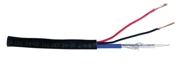 Cavo Coas. CCTV M100m guaina LSZH Nero, Mini RG59+2x0,50 Alim.,Made in Italy,prezzo x Metro,C.Eca Cavo Coas. CCTV M100m guaina LSZH Nero, Mini RG59+2x0,50 Alim.,Made in Italy,prezzo x Metro,C.Eca