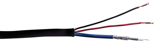 Cavo Coas. CCTV M100m guaina LSZH Nero, Mini RG59+2x0,50 Alim.,Made in Italy,prezzo x Metro,C.Eca