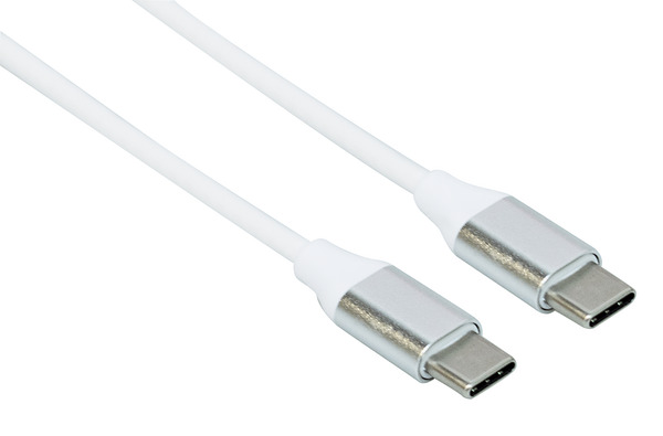 CAVO USB DATI E ALIMENTAZIONE SPINA TIPO C - SPINA TIPO C, 1,0M, Velocità 10 Gbps, 3A,BIANCO CAVO USB DATI E ALIMENTAZIONE SPINA TIPO C - SPINA TIPO C, 1,0M, Velocità 10 Gbps, 3A,BIANCO