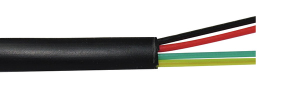 CAVO TELEFONICO PIATTO 4P. CONDUTTORE 7x0.12mm CCA, Classe Fca, Colore NERO, MATASSA 100M CAVO TELEFONICO PIATTO 4P. CONDUTTORE 7x0.12mm CCA, Classe Fca, Colore NERO, MATASSA 100M