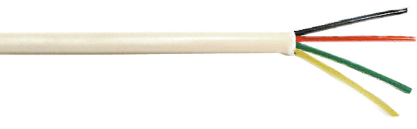 CAVO TELEFONICO PIATTO 4P. CONDUTTORE 7x0.12mm CCA, Classe Fca, Colore AVORIO, MATASSA 100M CAVO TELEFONICO PIATTO 4P. CONDUTTORE 7x0.12mm CCA, Classe Fca, Colore AVORIO, MATASSA 100M