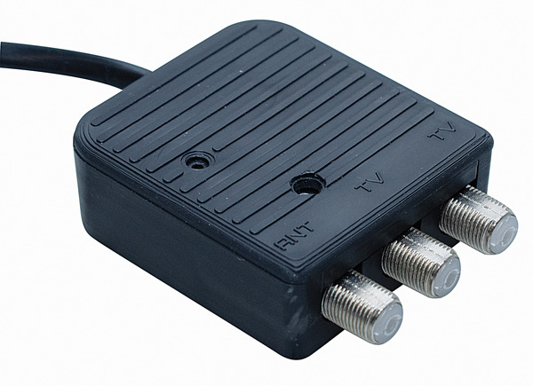 Ampl. di linea 1 ingr. VHF+UHF regolabile 15÷20dB, 2 uscite, connettori F, mod. PSA 25N2-LTE READY Ampl. di linea 1 ingr. VHF+UHF regolabile 15÷20dB, 2 uscite, connettori F, mod. PSA 25N2-LTE READY