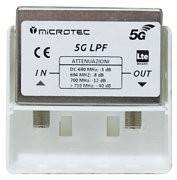 Filtro blocca 5G LTE ready da palo per DVB-T2, connettori F Filtro blocca 5G LTE ready da palo per DVB-T2, connettori F